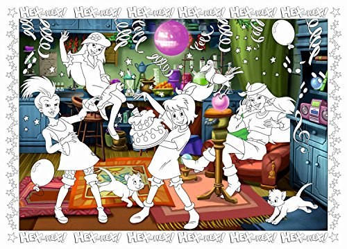 Eurographics DINK-1001 Bibi Blocksberg Party XXL Ausmalplakat inklusiv 6 Jumbomaler