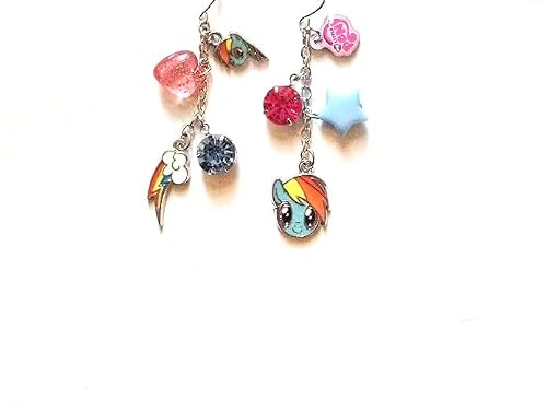 My Little Pony Charms Mismatched Drop Earrings - Rainbow Dash