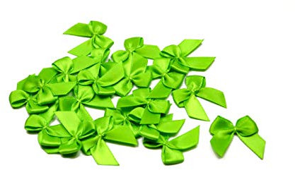 20 Stück Satinschleifen 2,5x3cm (maigrün/lindgrün 550) // Deko Schleifen für Hochzeit Taufe Kommunion Applikation Streudeko einfarbig