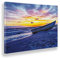 Giallobus - Gemälde - Sonnenuntergang mit Boot am Meer - Leinwand - 140x100 - Bereit zum Aufhängen - Moderne Gemälde für zu Hause
