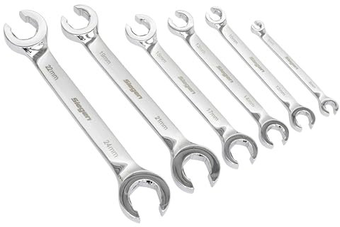 Sealey S0767 Metric Flare Nut Spanner Set, Silver, 6 Pieces