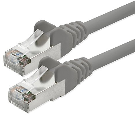 Câble patch réseau FTP blindé 1aTTack CAT 5e avec 2 fiches RJ45 10 m gris