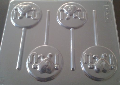 I Love You Heart Chocolate Lollipop Mould