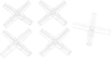 sourcing map Plastic 4 Ways Cross Shaped Aquarium Air Valves Splitter 5 Pcs Clear