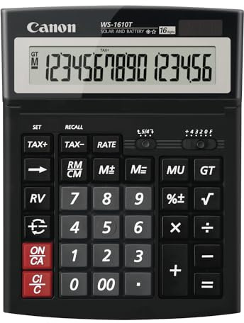 Canon ws-1610t – Taschenrechner (Desktop, Display Calculator, Schwarz, Kunststoff, CR2032, 113 x 23 mm)