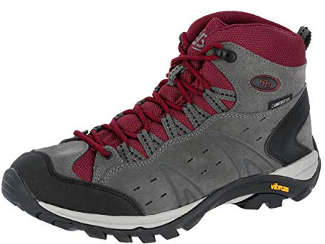 Brütting Mount Bona High Unisex Erwachsene Trekking- & Wanderstiefel, Grau/ Bordeaux, 41 EU