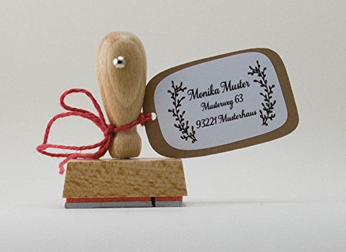 Webermann personalisierbarer Holz Stempel mit Namen & Adresse - 35 x 50 x 80mm Adressstempel individualisierbar - Stempel für Grußkarten, Hochzeit, Firmung, Taufe