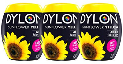 Dylon Lot de 3 capsules de teinture jaune tournesol foncé 350 g