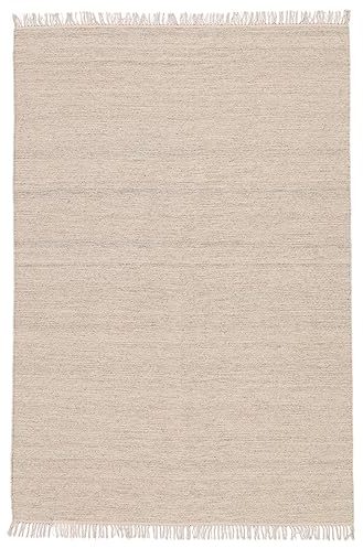 RugVista Melange Teppich - 160 x 230 cm, Rechteckiger, Moderner Kelim, Kurzflor, Wolle - Für Flur, Schlafzimmer, Küche, Wohnzimmer - Sand, Dunkel Beige