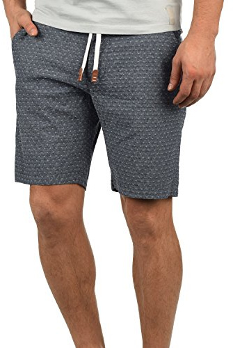 Blend Serge Herren Chino Shorts Bermuda Kurze Hose Mit Rauten-Muster Und Kordel-Gürtel Aus 100% Baumwolle Regular Fit, Größe:XXL, Farbe:Navy (70230)