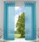 2er-Pack Gardinen Transparent Vorhang Set Wohnzimmer Voile Schlaufenschal mit Bleibandabschluß HxB 245x140 cm Blau, 61000CN