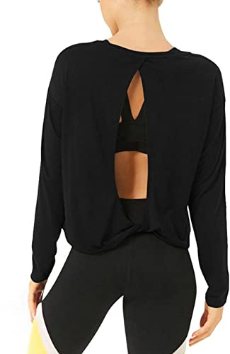 Bestisun Langärmeliges Workout-Shirt, Yoga, Tanz Rücken, athletische Kleidung für Damen