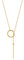 FOCALOOK Damen Collier 18k vergoldet Ring und Stäbchen Anhänger mit 73cm lang Kette verstellbar Lariat Halskette Y-Kette trendig Modeschmuck Accessoire für Frauen Mädchen V-Ausschnitt Kleid