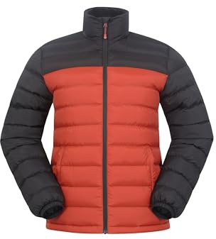 Mountain Warehouse Vista Mens Padded Jacket - Water-resistant, Warm & Iso therm Puffer Coat with Padded Insulation, Everyday Use - Spring Summer, Walking, Outdoors Burnt Orange 2XL