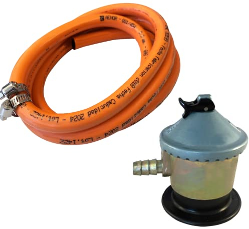 Homelux 300066 Kit Regulador Gas Domestico y Manguera con Abrazadera, 1.5 m