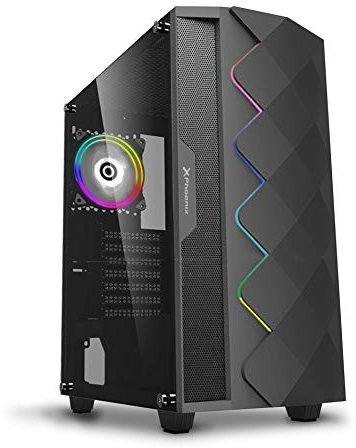 Phoenix Technologies - Caja Gaming Torre | Cristal Templado Resalta tu Setup | Tira e Iluminación ARGB Personalizable | USB 3.0 y Filtros Antipolvo | Ventilador ARGB, Negro, One Size, Vidrio Templado