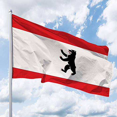 Deitert Bundesland-Flagge Berlin – 335x200 cm Berlin Fahne mit Wappen, Hissfahne aus reißfestem Polyester