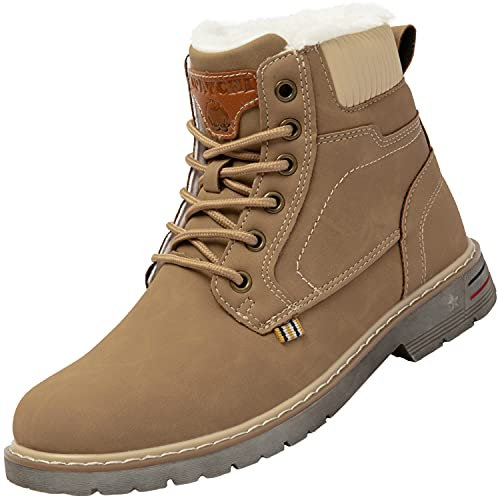 Mishansha Scarponcini Uomo Invernali Stivali da Neve Donna Impermeabili Escursionismo Scarpe, Cachi 42