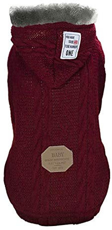 Hundepullover mit Kapuze, Wollpullover mit Kapuze, Winter, warm, Rollkragen, Fleecepullover, Mantel für kleine Hunde, mittelgroße Hunde und Katzen