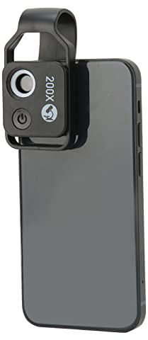 200X Taschentelefon-Mikroskop, Professionelles Smartphone-Makro-Fotografie-Objektiv, Optisches Objektiv für Telefonkamera mit 200-facher HD-Vergrößerung für Außenaufnahmen, 6000 ~ 6500 K(mit CPL)