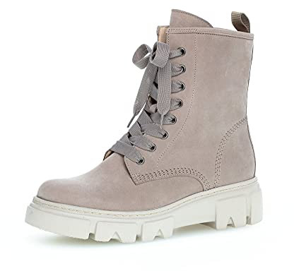 Gabor Damen Combat Boots, Frauen Stiefeletten,Wechselfußbett,Best Fitting,Winterstiefel,Winterschuhe,gefüttert,leinen (dust),39 EU / 6 UK