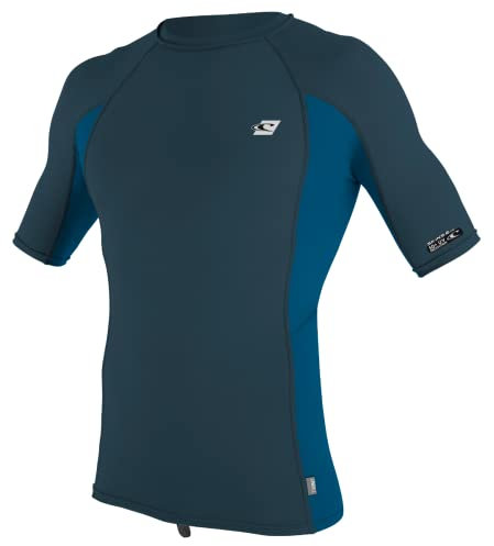 O'Neill Mens Premium Skins Short Sleeve Rash Vest Top - Cadet Blue Ultra Blue - Easy Stretch Quick Dry UV Sun Protection - ONeill Mens Size - S
