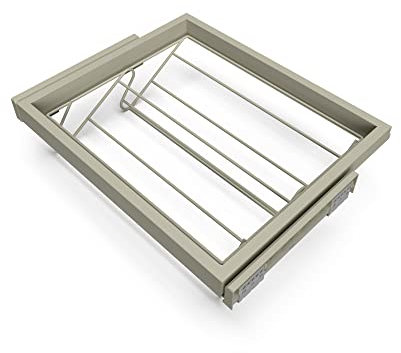 Emuca - Draht-Schuhablage-Kit für Schränke mit sanft schließenden Schienen, Modul 600mm, regulierbare, Steingrau lackiert