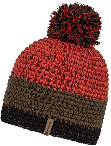 Ziener Unisex Intercontinental Bommel M tze geh kelt Fleece Futter dreifarbig, walnut, Einheitsgröße EU