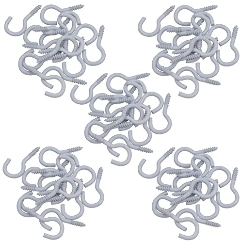 AB Tools Screw Hook Fasteners Hangers White Plastic Finish 10mm Dia 30mm Length 80pc