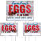 Sintuff 3 Stück Farm Fresh Eggs for Sale Schild 40,6 x 30,5 cm frische Eier Schild doppelseitig Bauernhof Frische Eier Schild Lustiges Bauernhofschild Wellpappe mit Heringen für drinnen und draußen
