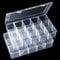 Gospire 2PCS 15 Grids Clear Plastic Jewelry Box Organizer Storage Container with Removable Dividers