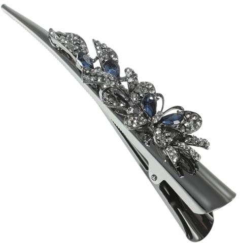 FRCOLOR Pince avec strass Pince à cheveux décorative pour femmes Élégante pour les mariages et les fêtes Bec de canard Pince à cheveux Bijoux pour cheveux fins et épais