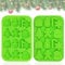 ALLY-MAGIC Christmas Silicone Mold, 14 Cavities Christmas Tree Snowman Shapes Cake Mould Chocolate Candy Pan Soap Moulds for Christmas Xmas New Year Cake Decoration Y6-14LSDMJ(Green)