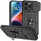 Hitaoyou iPhone 15 Pro Case with Camera Cover & Kickstand, Military Grade Shockproof Heavy Duty Protective Case for iPhone 15 Pro 6.1 Black