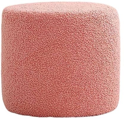 Sgabello ottomano per divano, sgabello da tè, sgabello antiscivolo, imbottito, poggiapiedi, poggiapiedi, piccolo, per ufficio, ingresso, camera da letto (rosa)