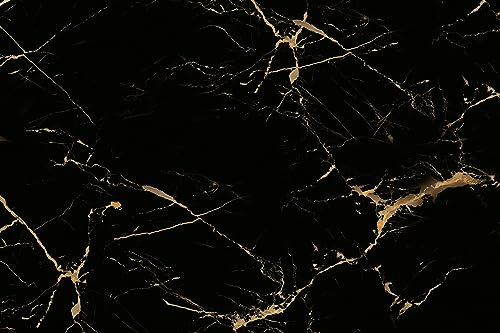 Queence | Küchen Spritzschutz Marmor Schwarz 60x40x0,3 cm | Küchenrückwand | Alu-DiBond | Fliesenschutz für den Herd und Spüle | Küchenfliesen | Fliesenspiegel | Rückwand