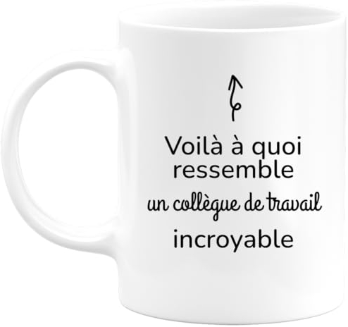 quotedazur Café-Croissant - Mug Personnalisé Tasse Cadeau Noël Voilà À Quoi Ressemble Un Collègue De Travail Incroyable - Blanc/Céramique