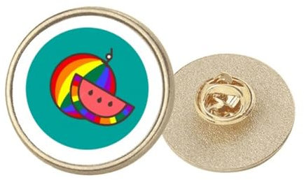 I Am A Queer LGBT Broche ronde en métal doré arc-en-ciel, M, Métal