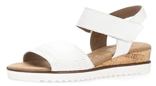 Gabor Damen Keilsandalen | Frauen Sandalen | Moderate Mehrweite (G) | Keilsandaletten | Wedge-Heel | bequem | flach | Weiss(Kork/offwhi) | 42 EU - 8 UK