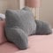 OHS Teddy Fleece Cuddle Cushion Grey, Reading Pillow Back Support Cushions Soft Cosy Snuggle Cushion for Bed Teddy Pillow with Arms Bed Seat for Relaxing Working