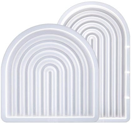 Fadcaer 2 Pieces Rainbow Bridge Candle Moulds,Silicone Candle Mould for Candle Making,U-Shaped Arch Silicone Candle Molds Resin Casting Mold,Candle Making Molds for Craft Ornaments,Scented Candle
