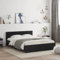 vidaXL King Size Bed Frame with Headboard - Modern Engineered Wood Bedroom Furniture, Black, 203x155x70 cm