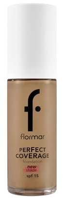 Flormar Perfect Coverage Foundation 135 Hazel - Flüssige Foundation mit hoher Deckkraft & SPF15 – Langanhaltendes, feuchtigkeitsspendendes Make-up für trockene & reife Haut – 135 Hazel Np