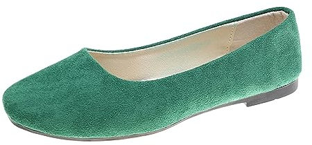 Ballet Flats for Women - Slip On Ballerina Flats Solid Color Girls Fashionable Dolly Shoes Womens Simple Casual Flat Shoes Work Office Driving Formal Comfort Pointed Toe Slip On Flats Shoes Green