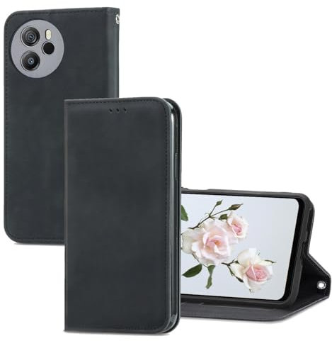 YUEQIAN Case for Blackview Shark 8, PU Leather Flip Folio Stand Wallet Case, with Card Holder/RFID Blocking/Kickstand/Magnetic Closure Ultra Thin Anti-fall Cover, Black