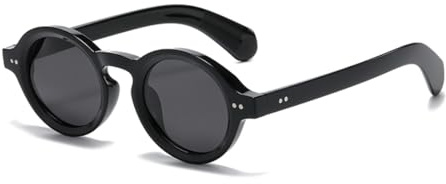 WDZAYXC Runde polarisierte Sonnenbrille mit dickem Rahmen für Herren und Damen