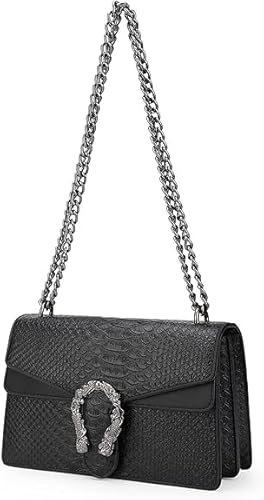 FuyuShen JBB Umhängetasche, Damen für Frauen, strukturiert, Abendtasche, Clutch, Kettenriemen, kleine Umhängetasche, Schwarz, 16# Schwarz