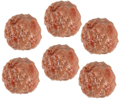 ORFOFE 6stücke Künstliche Rindfleischbällchen Aus PVC Gefälschte Fleischball-Modelle Künstliches Essen Für Küche Restaurant Und Dekoration Wiederverwendbares Spielzeug