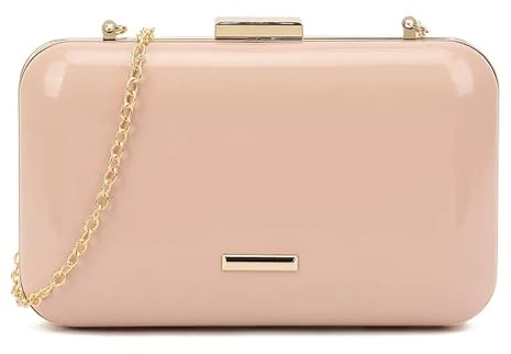 UShopUK Pochette rigida in pelle verniciata con bordi tondi, per spose, balli di fine anno, matrimoni, feste, borsetta a mano