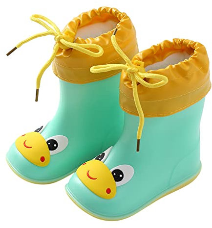 Generico Ombrello Pioggia Stivaletti Bambina Scarpe Bimbo Stivali da Pioggia per Bambini Classici Caldi Scarpe da Acqua per Bambini in Gomma PVC Stivali da Pioggia Tronchetti Donna (D, 26 Toddler)